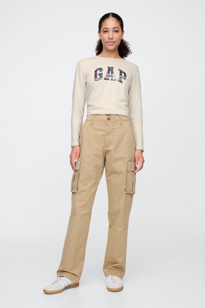 Remera Logo Gap Manga Larga Mujer Chino