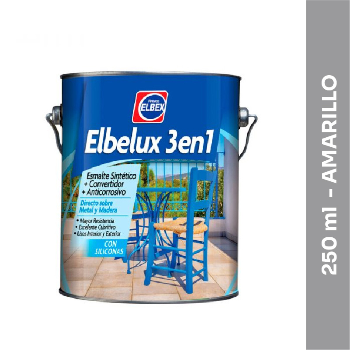 Esmalte Brillante Elbelux 3 en 1 - 250 ml - Amarillo 