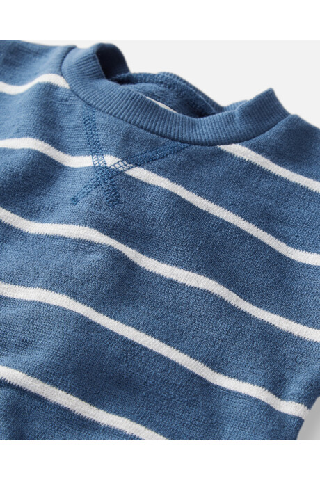 Set dos piezas de algodón orgánico, short y remera, azul Sin color
