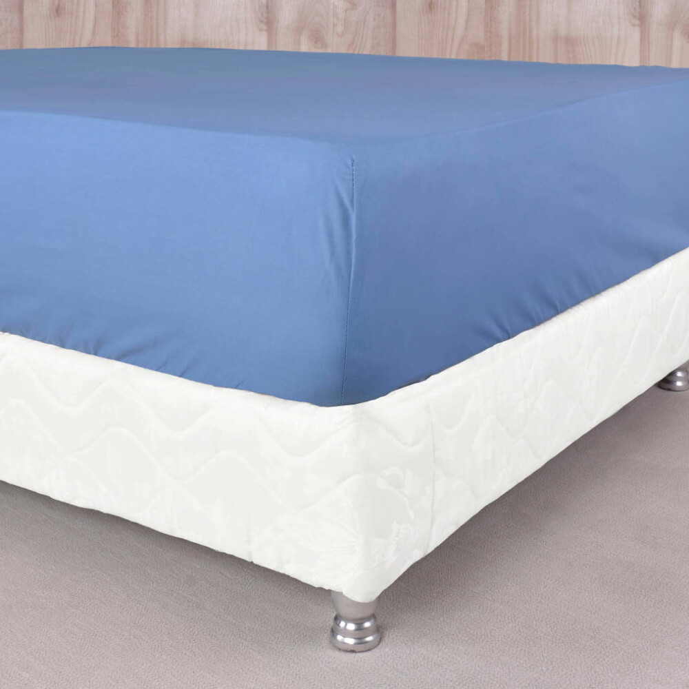 Sábana ajustable 200 hilos Basic Color Celeste (Altura del Colchón: 30 cm) Full