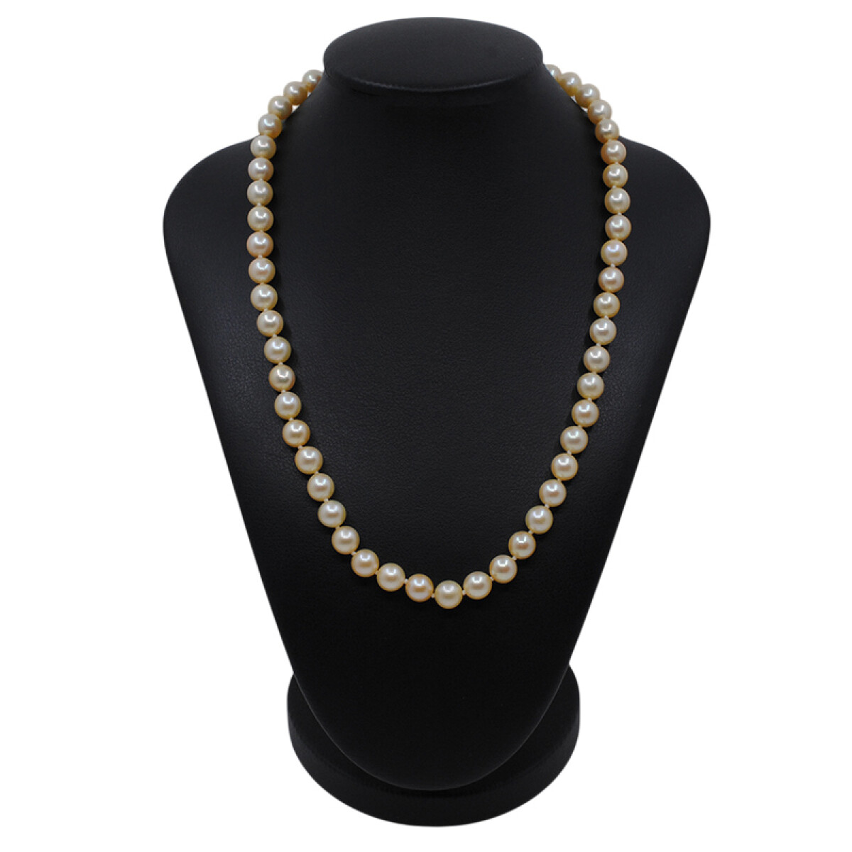Collar de perlas de cultivo de 7 a 7,5 mm, con broche en oro 18k. Largo 44,cm 