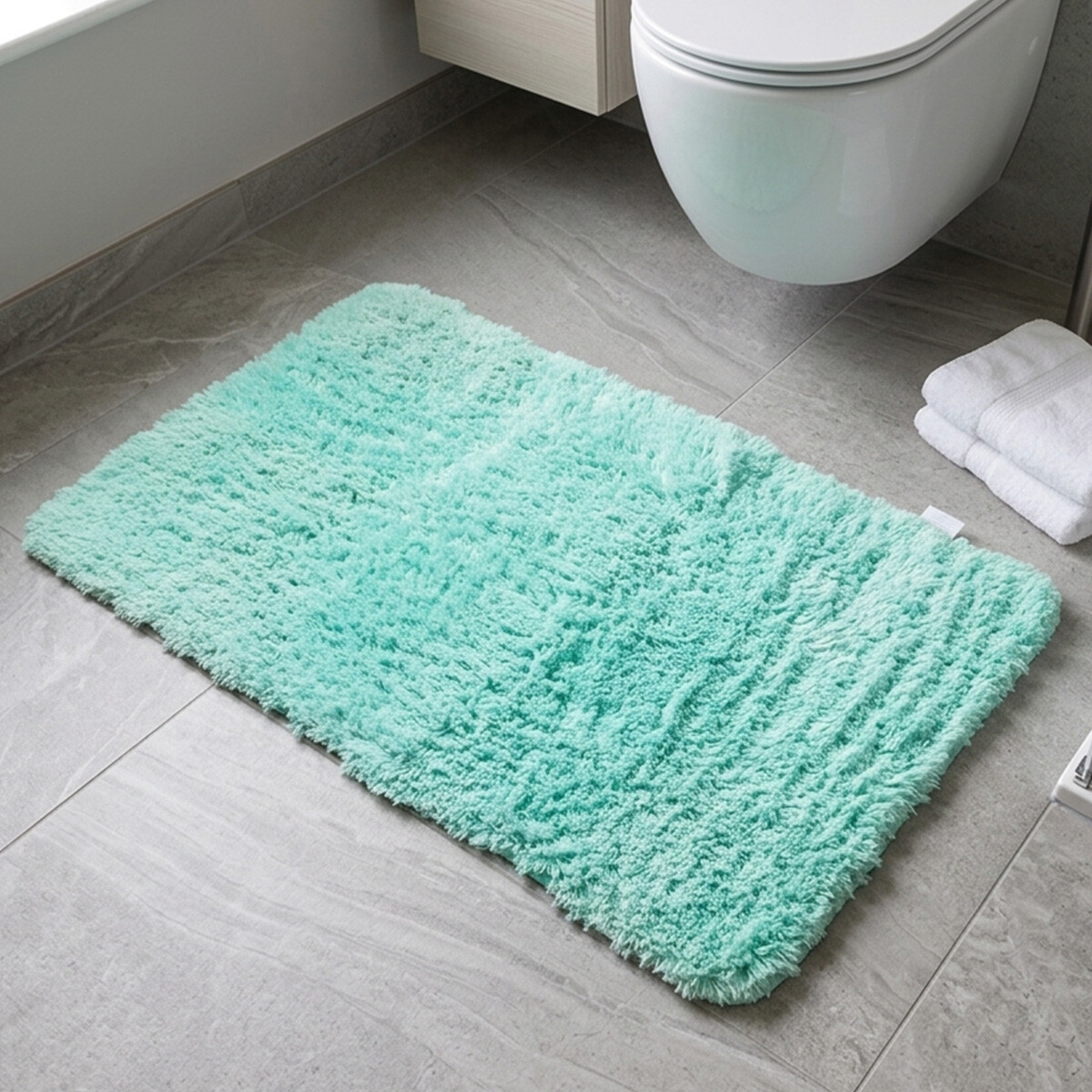 Alfombra Baño con Pelo Largo Home Class 45 x 75 cm - MENTA 