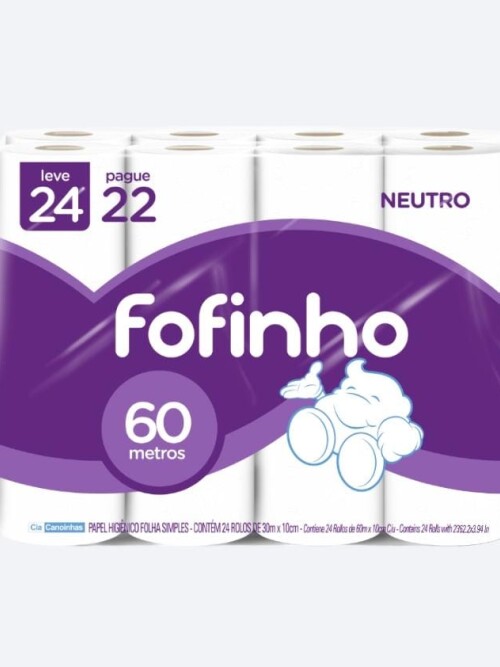 Papel Higienico Fofinho 24x60 mts Papel Higienico Fofinho 24x60 mts