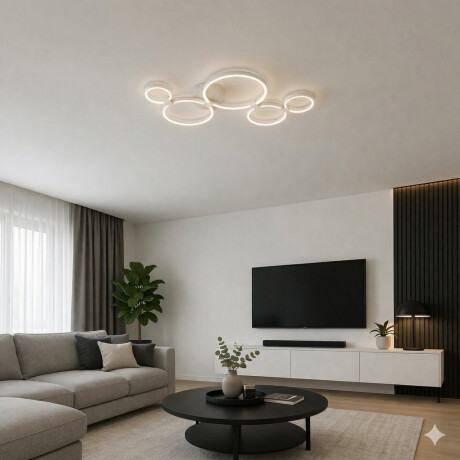 Plafón Led diseño cinco anillos blanco 50W Dimerizable Plafón Led diseño cinco anillos blanco 50W Dimerizable