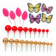 Topper Mariposas y Esferas Rojo