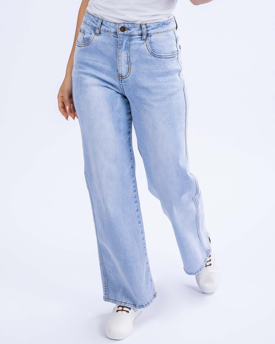 Pantalón de jeans para dama Wide UFO Paris Celeste - Talle 24 