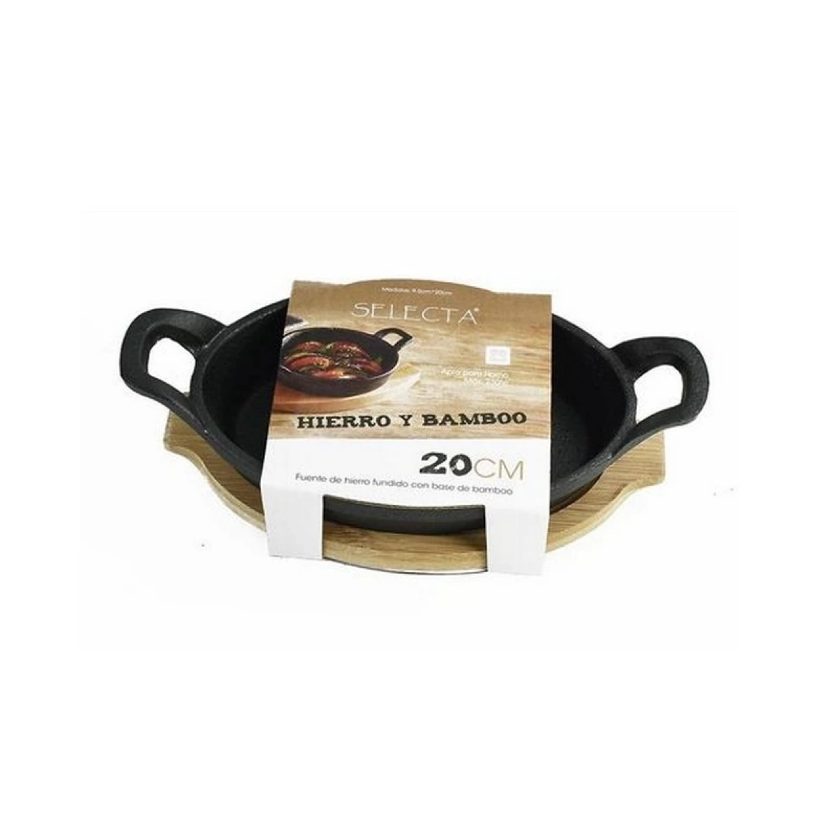 FUENTE OVALADA 9.5 x 20 CM CON BASE BAMBOO 