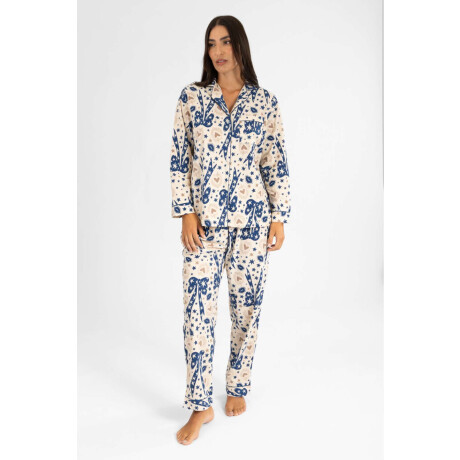 Pijama flannel fleece lucky girl Azul