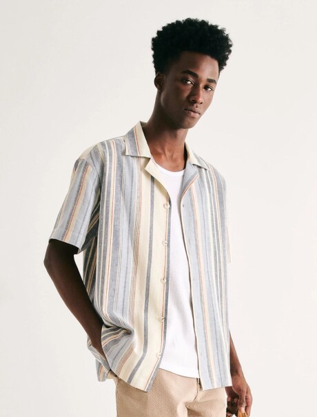 CAMISA DE LINO MODELO COMFORT MULTICOLOR