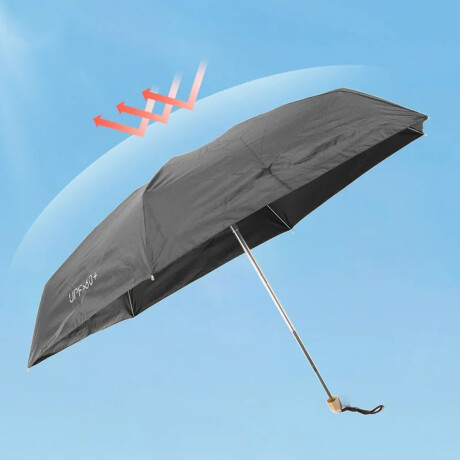 Paragua Compacto Plegable Ligero Impermeable con Filtro UV Negro
