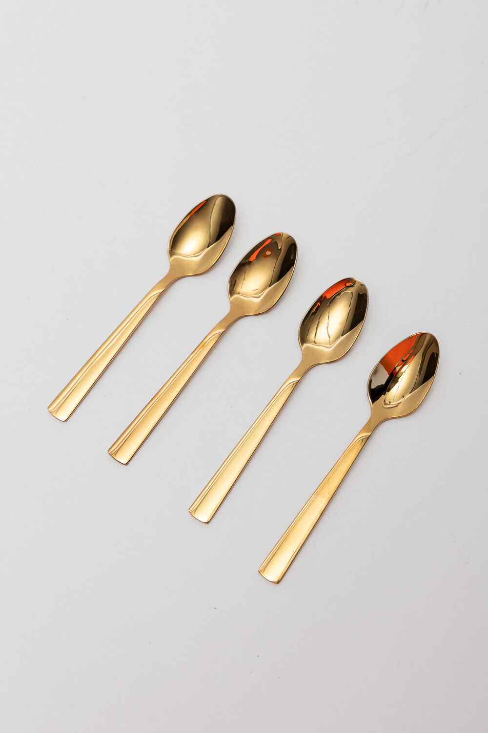 Cuchara Asher Para Café Set 4un,dorado Brillante Color Unico