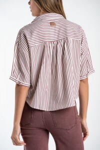 Camisa Rayada Burdeos