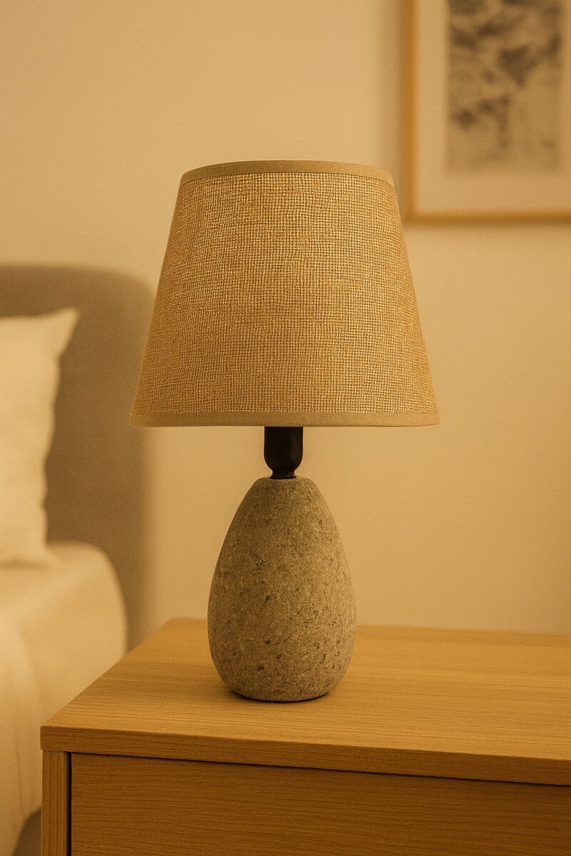 Lampara Portatil De Mesa De Ceramica Beige 