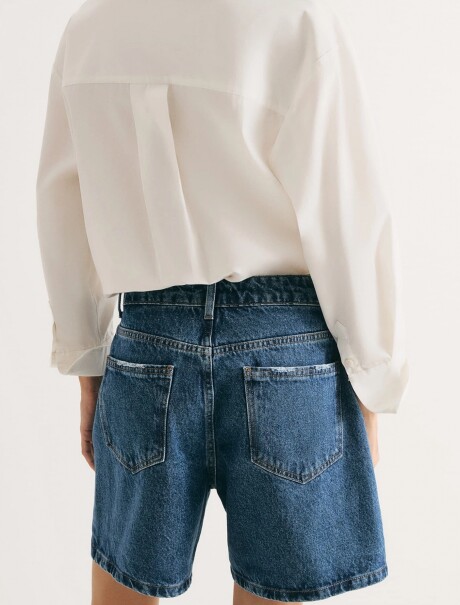 SHORT DE JEAN CINTURA ALTA AZUL