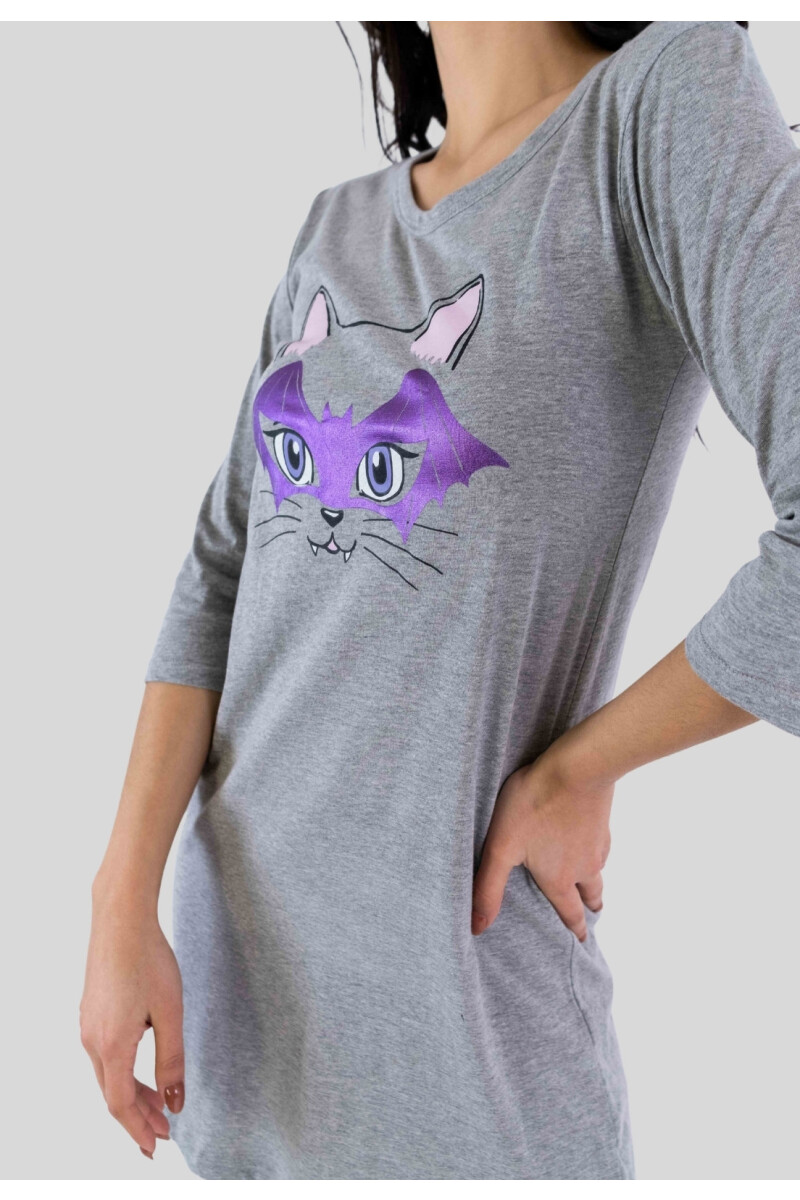 CAMISÓN ALGODÓN GRIS