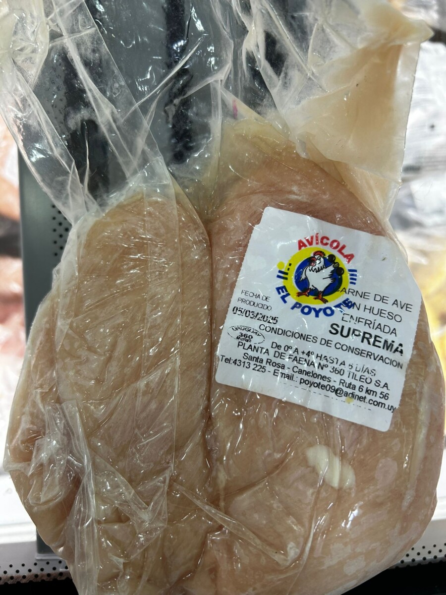 SUPREMA DE POLLO POYOTE AL PESO, SE FACTURA Y COBRA EN DOMICILIO SEGUN PESO $385 kg 