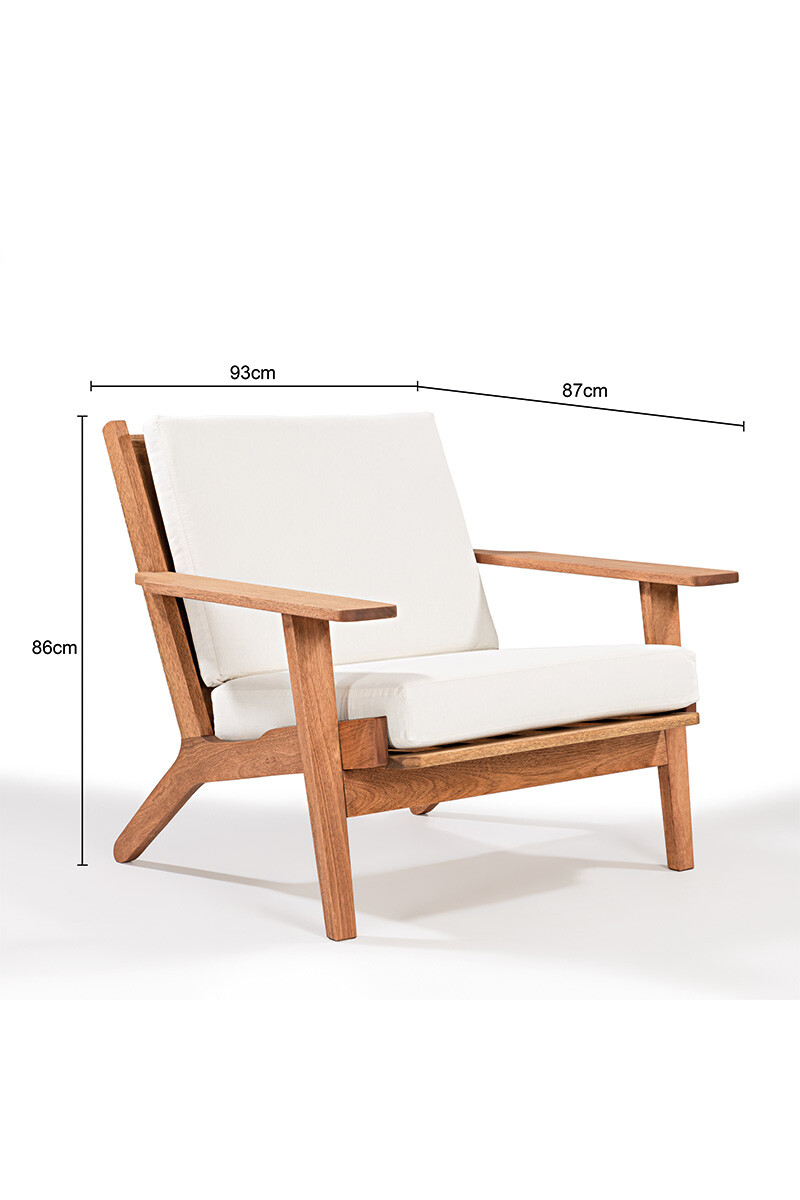 LOTUS POLTRONA POLTRONA LOTUS ACQUABLOCK CRUDO 93x87x86CM JATOBA