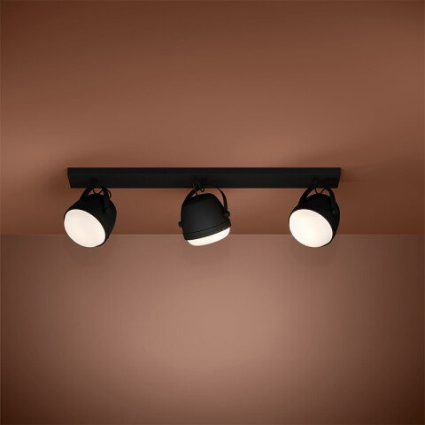 Aplique techo metálico negro, 3 luces E27 UPANEMA EG3484