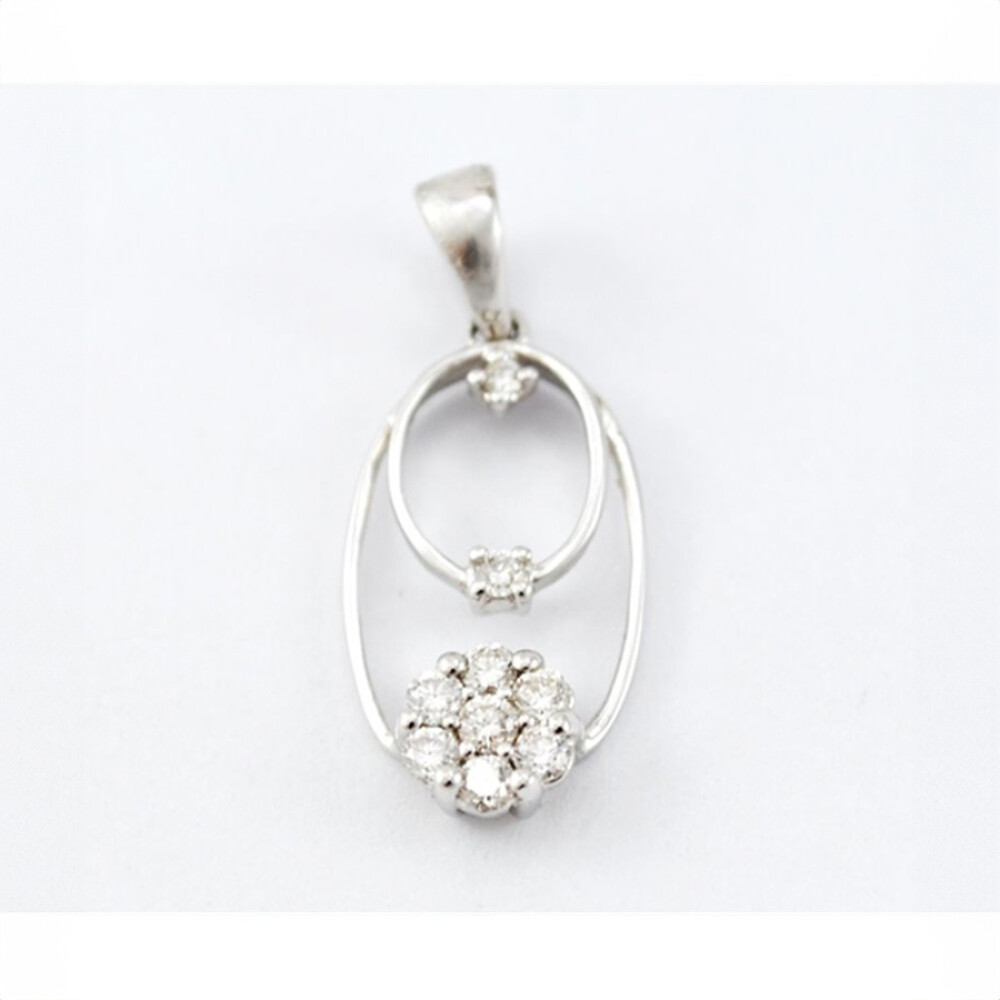 Dije Oro Blanco 18 K Y Brillantes Dije Oro Blanco 18 K Y Brillantes