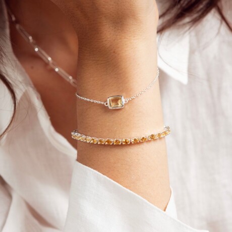 Pulsera Tenis Pop Citrino - Plata 925 Pulsera Tenis Pop Citrino - Plata 925