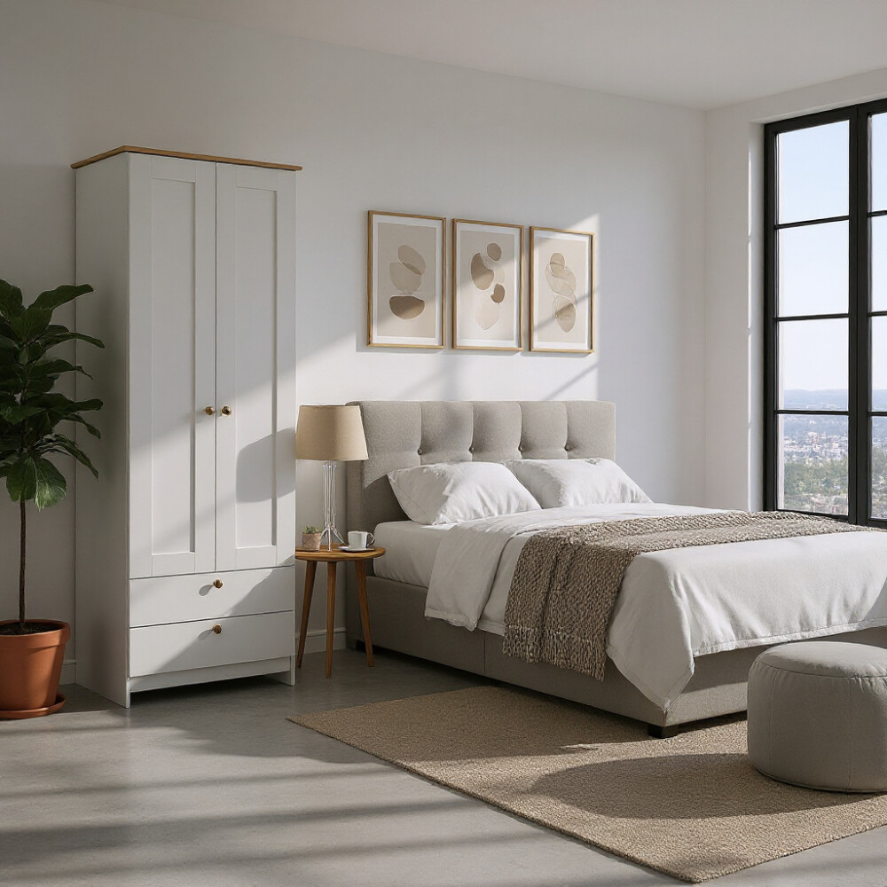 ROPERO 2 PUERTAS 2 CAJONES GUARDARROPA ARMARIO PLACARD CLOSET - LÍNEA AMERICANA ROPERO 2 PUERTAS 2 CAJONES GUARDARROPA ARMARIO PLACARD CLOSET - LÍNEA AMERICANA