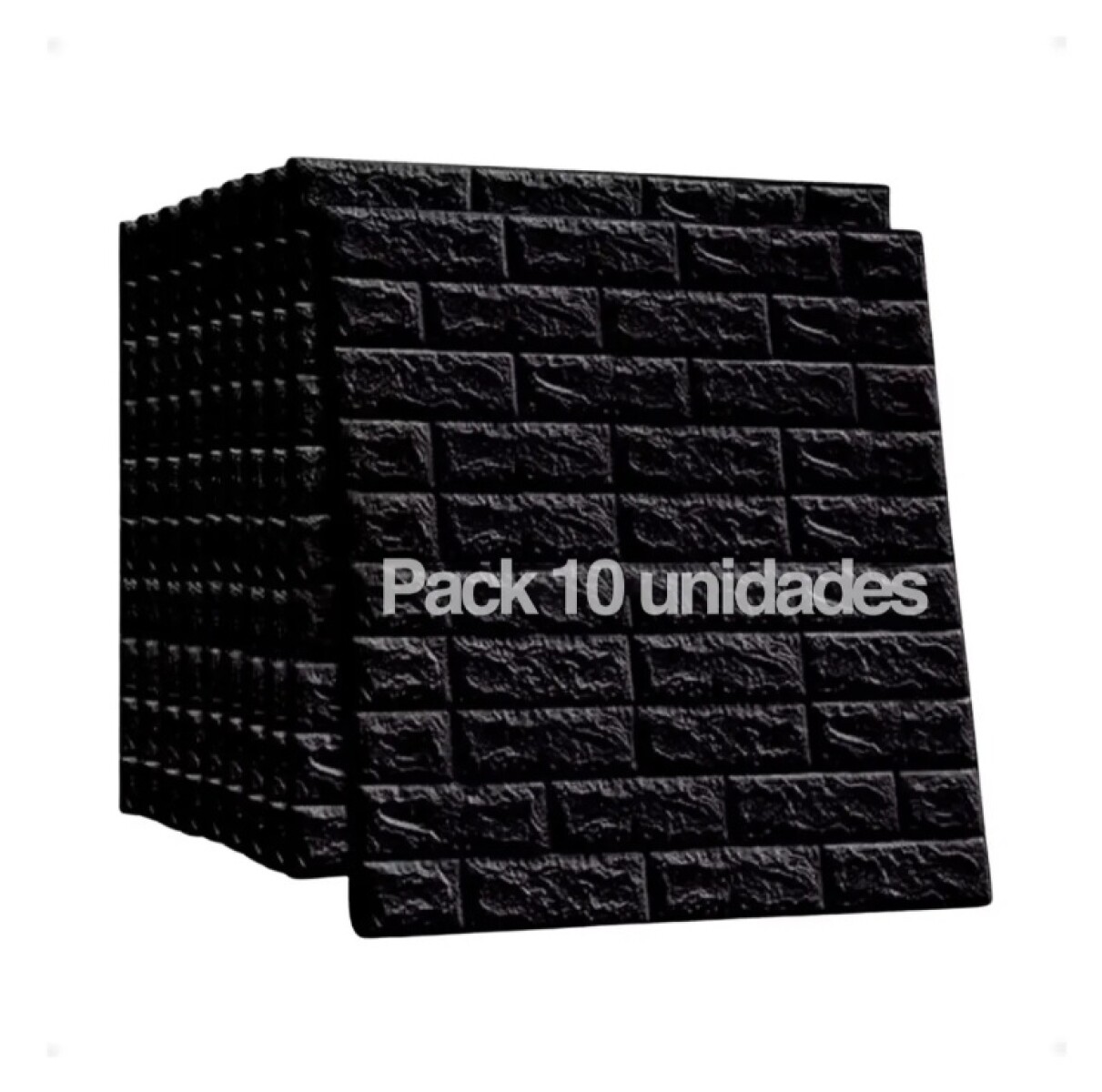 Pack X10 Placas Revestimiento Pared Autoadhesiva Ladrillo - NEGRO 
