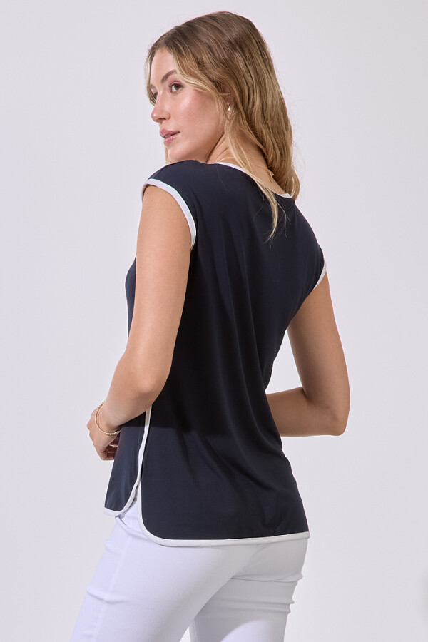 Blusa Zips AZUL/BLANCO