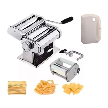 Set Maquina Pastas Tallarines+ Espátula Corta Masa Pizza Gris
