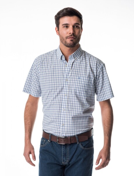 Camisa Cuadros Celeste