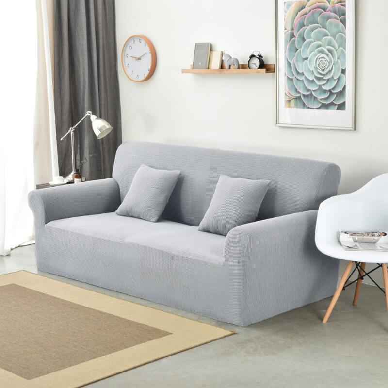 Funda sillón 3 cuerpos lisa gris claro