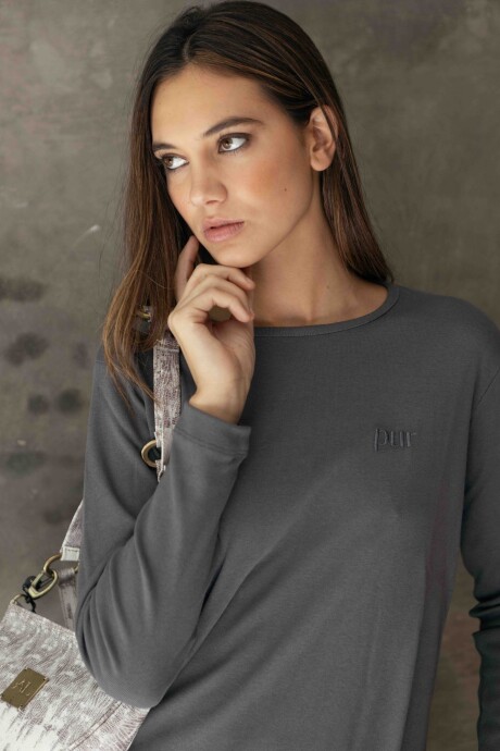 Long Pur Gris Oscuro