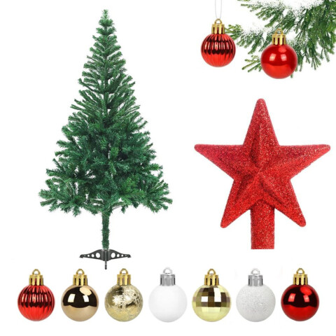 Kit Arbol Completo + Adornos Chirimbolos Decoracion Navideña Variante Color Dorado