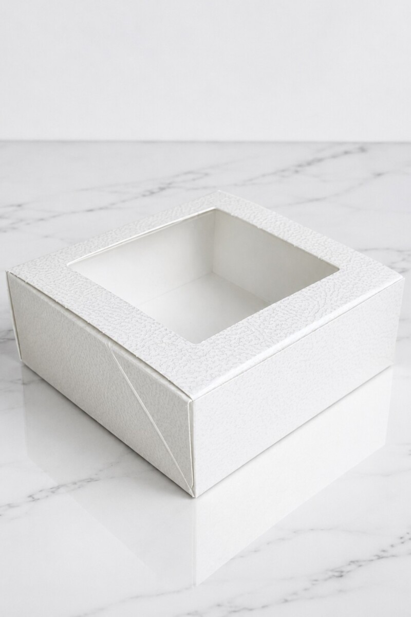 Caja c/visor 16x6x16 cm. - PELLE BIANCO 