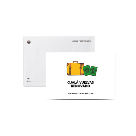 Tarjeta smile con sobre "Ojala vuelvas" Sc