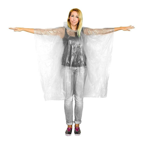 Capa Poncho Pilot con Capucha para Lluvia Impermeable Transparente