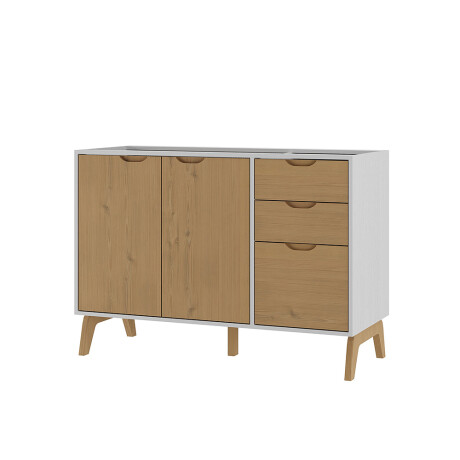 Bajo mesada 2 puertas 3 cajones Linea Veneza Blanco/Miel