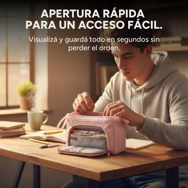 Cartuchera Escolar Liceal Organizador 22cm Gran Capacidad Color Rosado