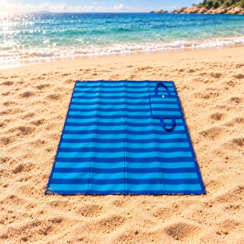 Estera individual doblable 1,80 x 0,9 m AZUL