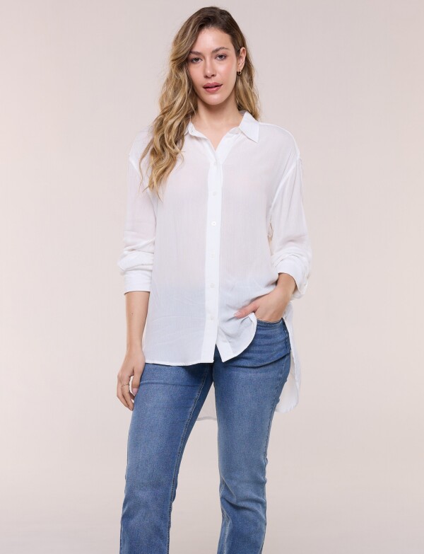 Camisa Holgada Texturada CRUDO
