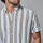 Camisa lino m/c rayada oliva