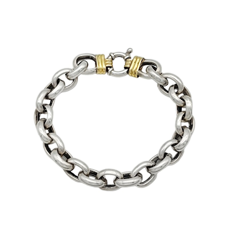 Pulsera Rolo-Plata y Oro-Sin piedra-PU5133 sinpiedra