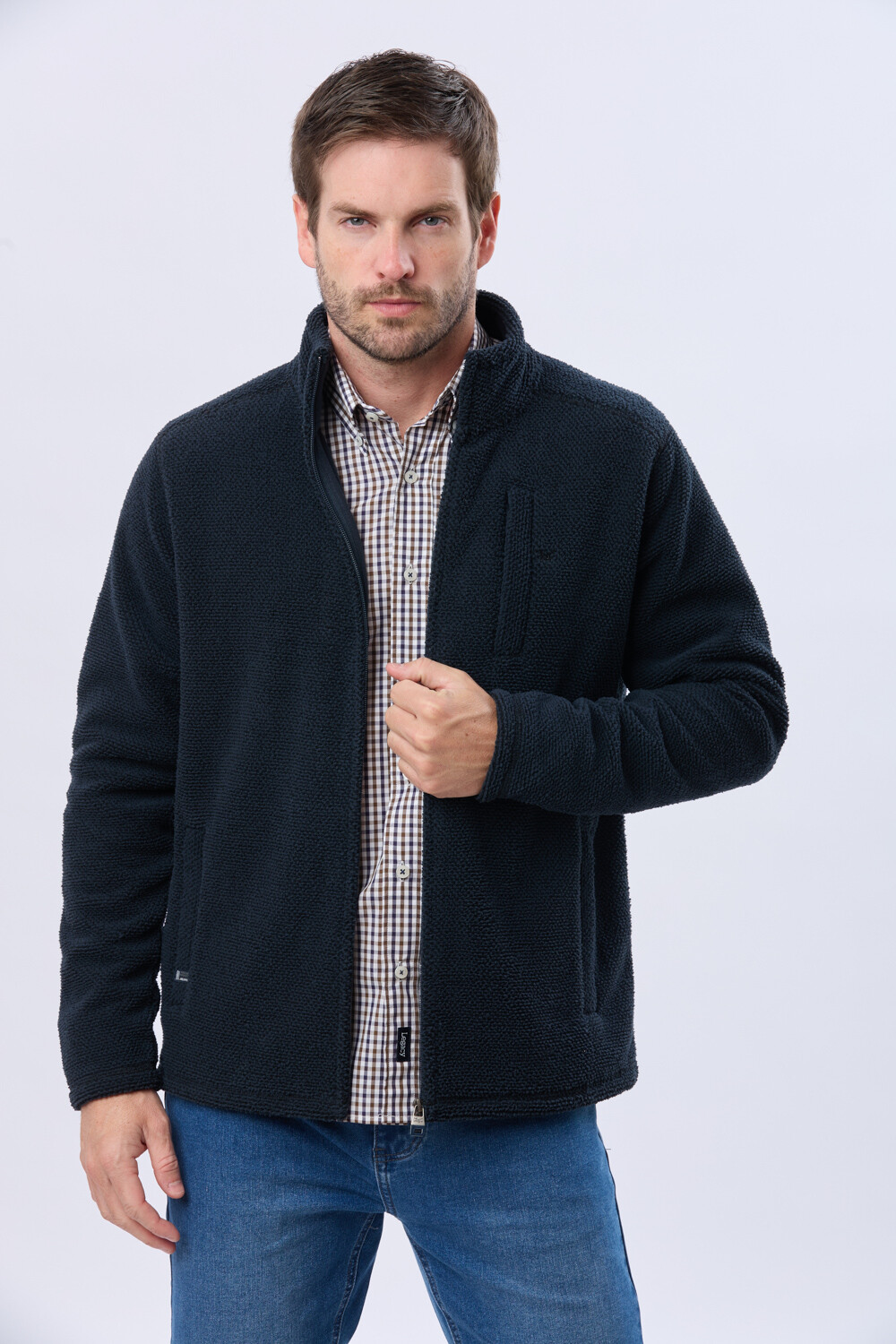 CAMPERA POLAR TEXTURADO GRUESO Azul