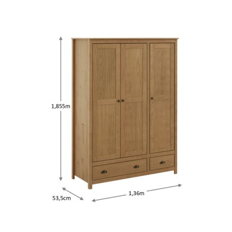 Placard 3 Puertas 2 Cajón Topazio Freijo U