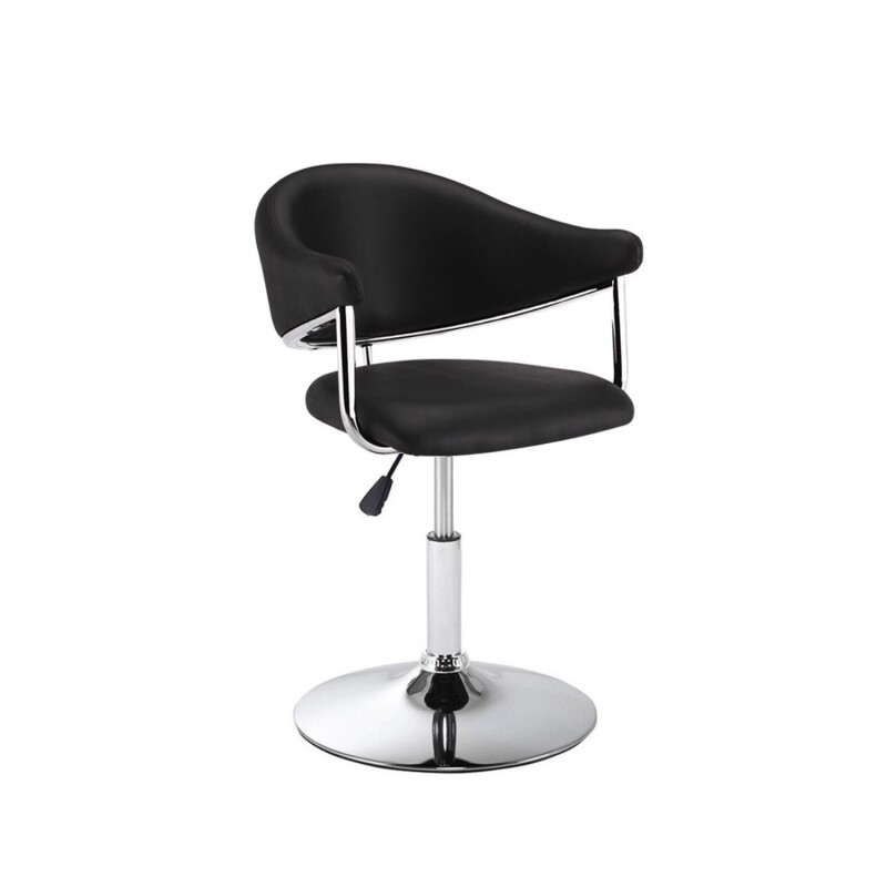 Silla Taburete Butaca con Respaldo en Cuero Lumax Modelo Chuck Negro