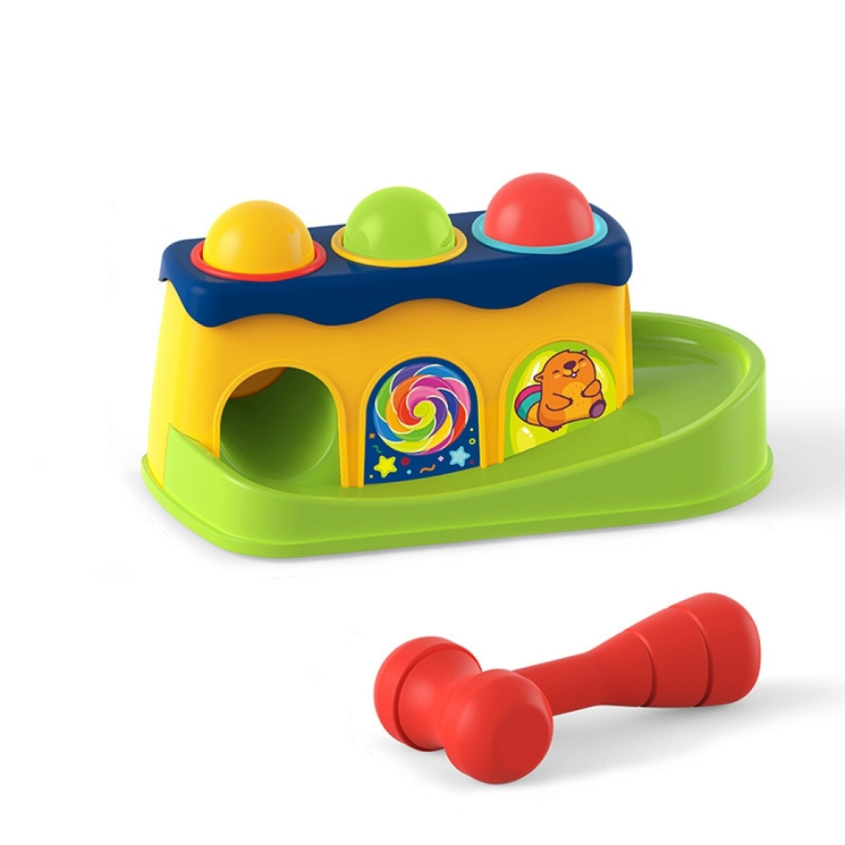 Juego Infantil Knock Ball Huanger He0290 Con Mazo Ub - MULTICOLOR 