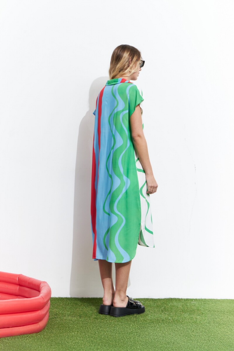 Vestido camisero wavy multicolor