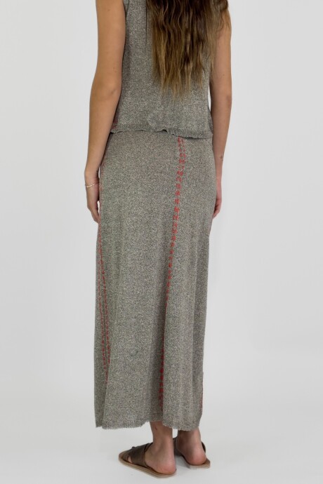 POLLERA TEJIDO EN LINO FILIPA Vison