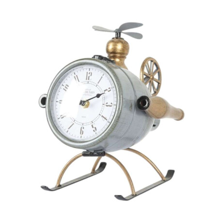 Reloj De Mesa Hierro 18X23X24Cm Helicoptero