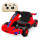 Auto Carreras A Batería C/control Kart Doble Tracción Rojo