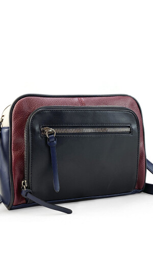 CARTERA ESPARTA NEGRO, BORDEAUX, BLANCO Y AZUL